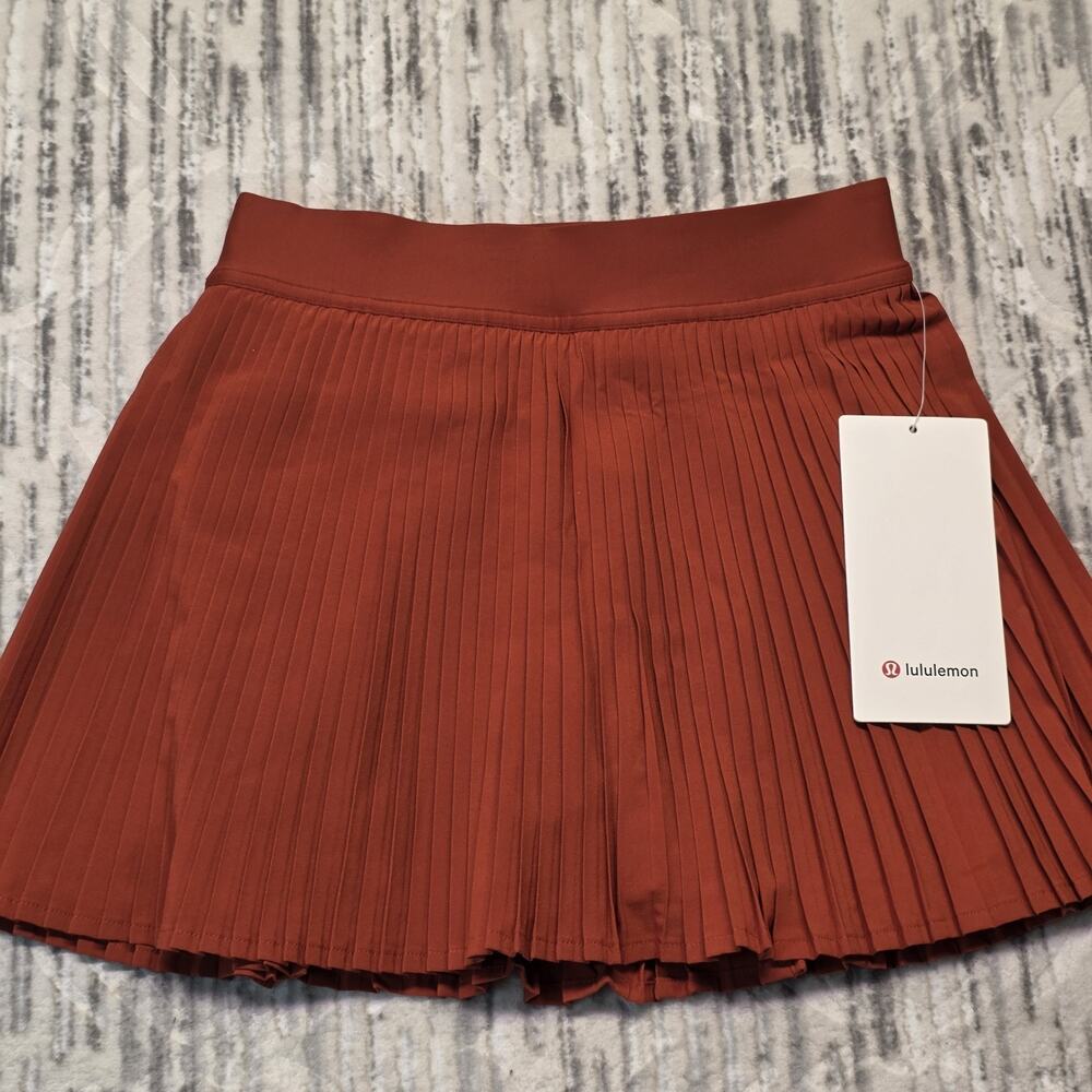 Lululemon Varsity High-Rise Pleated Tennis Skirt Orange ATRU Sz 2 $88 - Picture 4 of 12